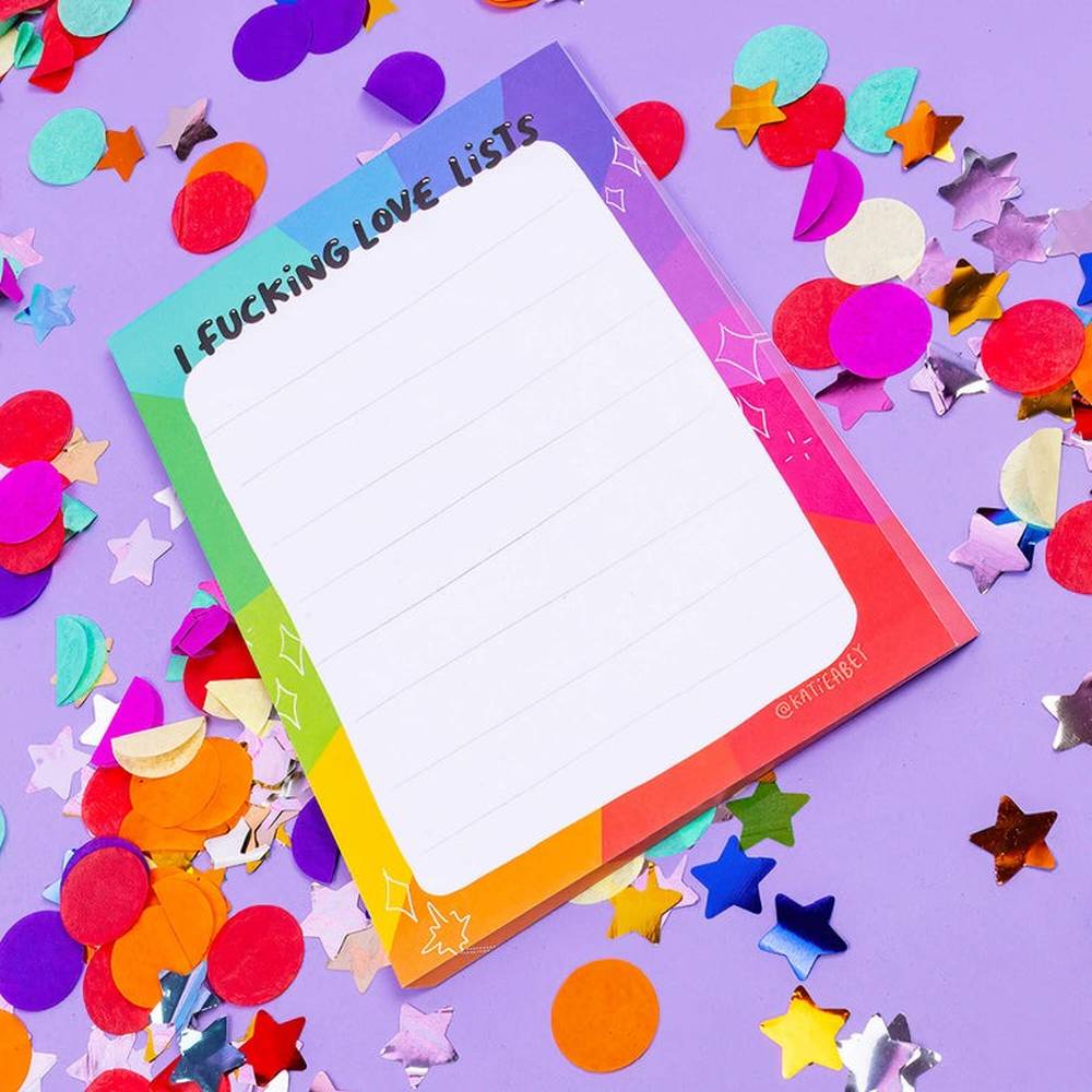 Katie Abey Design - I F***ing Love Lists Pad Planner - Multicolours